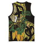 Yellow New Zealand Kowhai And Piwakawaka Basketball Jersey Maori Ngaru Paua Shell - Aussie Hoodie