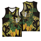 Yellow New Zealand Kowhai And Piwakawaka Basketball Jersey Maori Ngaru Paua Shell - Aussie Hoodie