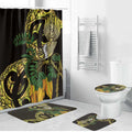 Yellow New Zealand Kowhai And Piwakawaka Bathroom Set Maori Ngaru Paua Shell - Aussie Hoodie