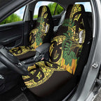 Yellow New Zealand Kowhai And Piwakawaka Car Seat Cover Maori Ngaru Paua Shell