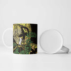 Yellow New Zealand Kowhai And Piwakawaka Ceramic Mug Maori Ngaru Paua Shell - Aussie Hoodie