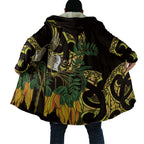 Yellow New Zealand Kowhai And Piwakawaka Cloak Maori Ngaru Paua Shell - Aussie Hoodie