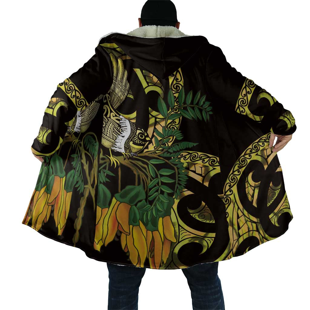 Yellow New Zealand Kowhai And Piwakawaka Cloak Maori Ngaru Paua Shell - Aussie Hoodie