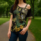 Yellow New Zealand Kowhai And Piwakawaka Cross Shoulder Shirt Maori Ngaru Paua Shell - Aussie Hoodie