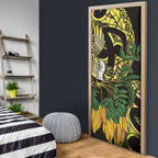 Yellow New Zealand Kowhai And Piwakawaka Door Cover Maori Ngaru Paua Shell - Aussie Hoodie