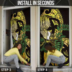 Yellow New Zealand Kowhai And Piwakawaka Door Cover Maori Ngaru Paua Shell - Aussie Hoodie
