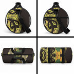Yellow New Zealand Kowhai And Piwakawaka Duffle Bag Maori Ngaru Paua Shell