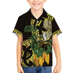 Yellow New Zealand Kowhai And Piwakawaka Hawaiian Shirt Maori Ngaru Paua Shell