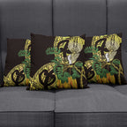 Yellow New Zealand Kowhai And Piwakawaka Pillow Cover Maori Ngaru Paua Shell - Aussie Hoodie