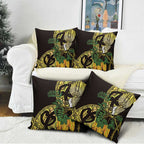 Yellow New Zealand Kowhai And Piwakawaka Pillow Cover Maori Ngaru Paua Shell - Aussie Hoodie