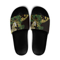 Yellow New Zealand Kowhai And Piwakawaka Slide Sandals Maori Ngaru Paua Shell - Aussie Hoodie
