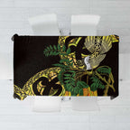 Yellow New Zealand Kowhai And Piwakawaka Tablecloth Maori Ngaru Paua Shell