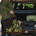 Yellow New Zealand Kowhai And Piwakawaka Travel Bag Maori Ngaru Paua Shell - Aussie Hoodie