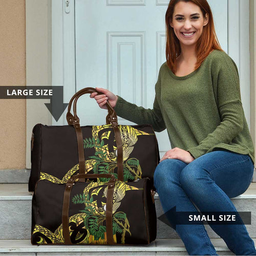 Yellow New Zealand Kowhai And Piwakawaka Travel Bag Maori Ngaru Paua Shell - Aussie Hoodie