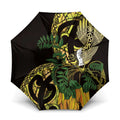 Yellow New Zealand Kowhai And Piwakawaka Umbrella Maori Ngaru Paua Shell - Aussie Hoodie