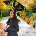 Yellow New Zealand Kowhai And Piwakawaka Umbrella Maori Ngaru Paua Shell - Aussie Hoodie