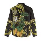 Yellow New Zealand Kowhai And Piwakawaka Women Casual Shirt Maori Ngaru Paua Shell