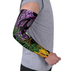Purple New Zealand Kowhai And Piwakawaka Arm Sleeves Maori Ngaru Paua Shell - Aussie Hoodie
