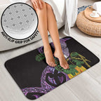Purple New Zealand Kowhai And Piwakawaka Bathroom Set Maori Ngaru Paua Shell - Aussie Hoodie
