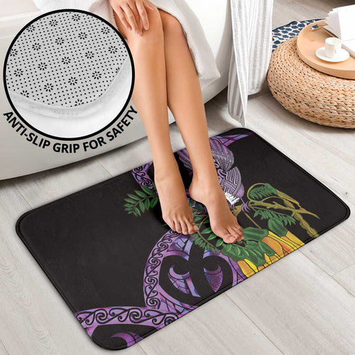 Purple New Zealand Kowhai And Piwakawaka Bathroom Set Maori Ngaru Paua Shell - Aussie Hoodie