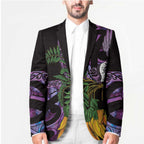 Purple New Zealand Kowhai And Piwakawaka Blazer Maori Ngaru Paua Shell - Aussie Hoodie