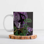 Purple New Zealand Kowhai And Piwakawaka Ceramic Mug Maori Ngaru Paua Shell - Aussie Hoodie