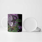 Purple New Zealand Kowhai And Piwakawaka Ceramic Mug Maori Ngaru Paua Shell - Aussie Hoodie