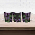 Purple New Zealand Kowhai And Piwakawaka Ceramic Mug Maori Ngaru Paua Shell - Aussie Hoodie