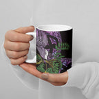Purple New Zealand Kowhai And Piwakawaka Ceramic Mug Maori Ngaru Paua Shell - Aussie Hoodie
