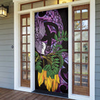 Purple New Zealand Kowhai And Piwakawaka Door Cover Maori Ngaru Paua Shell - Aussie Hoodie