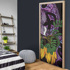 Purple New Zealand Kowhai And Piwakawaka Door Cover Maori Ngaru Paua Shell - Aussie Hoodie
