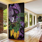 Purple New Zealand Kowhai And Piwakawaka Door Cover Maori Ngaru Paua Shell - Aussie Hoodie