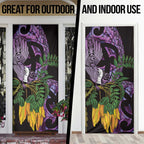 Purple New Zealand Kowhai And Piwakawaka Door Cover Maori Ngaru Paua Shell - Aussie Hoodie