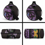 Purple New Zealand Kowhai And Piwakawaka Duffle Bag Maori Ngaru Paua Shell