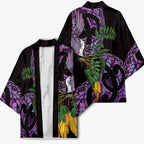 Purple New Zealand Kowhai And Piwakawaka Kimono Maori Ngaru Paua Shell - Aussie Hoodie