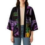 Purple New Zealand Kowhai And Piwakawaka Kimono Maori Ngaru Paua Shell - Aussie Hoodie