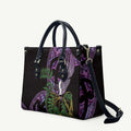 Purple New Zealand Kowhai And Piwakawaka Leather Bag Maori Ngaru Paua Shell - Aussie Hoodie