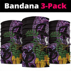 Purple New Zealand Kowhai And Piwakawaka Neck Gaiter Maori Ngaru Paua Shell - Aussie Hoodie