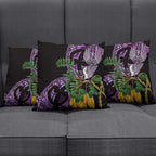 Purple New Zealand Kowhai And Piwakawaka Pillow Cover Maori Ngaru Paua Shell - Aussie Hoodie