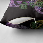 Purple New Zealand Kowhai And Piwakawaka Pillow Cover Maori Ngaru Paua Shell - Aussie Hoodie