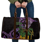 Purple New Zealand Kowhai And Piwakawaka Travel Bag Maori Ngaru Paua Shell - Aussie Hoodie