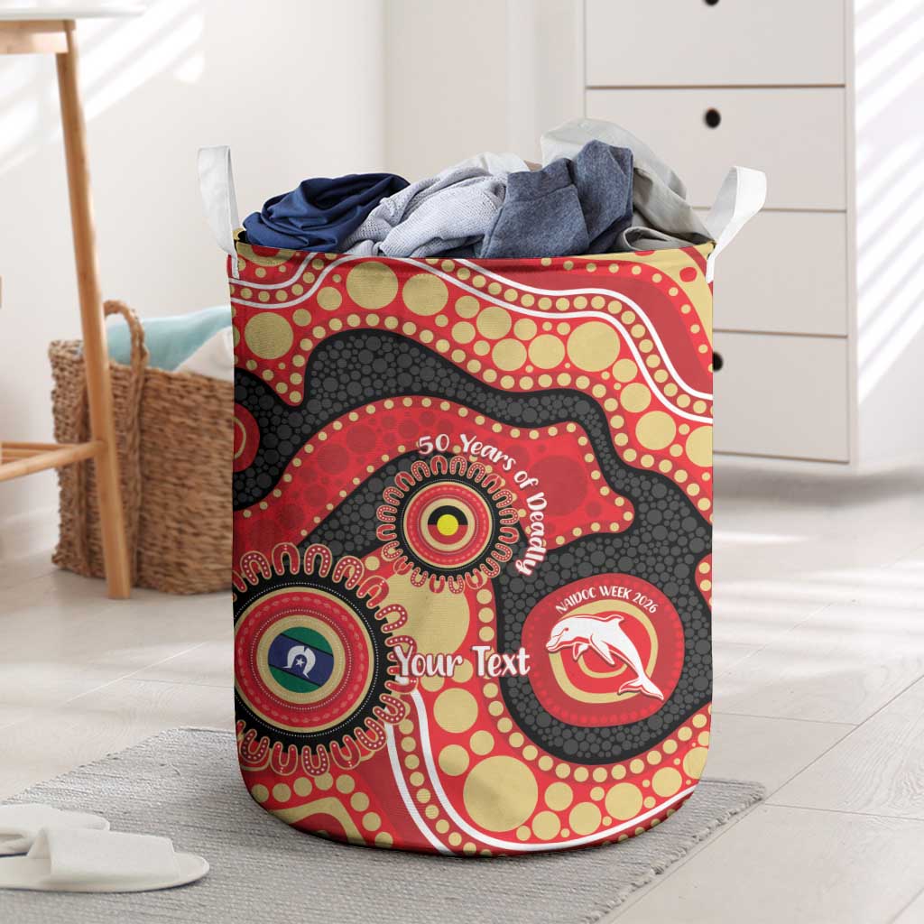 Dolphins NAIDOC Week 2026 Personalised Laundry Basket 50 Years of Deadly Aboriginal Art