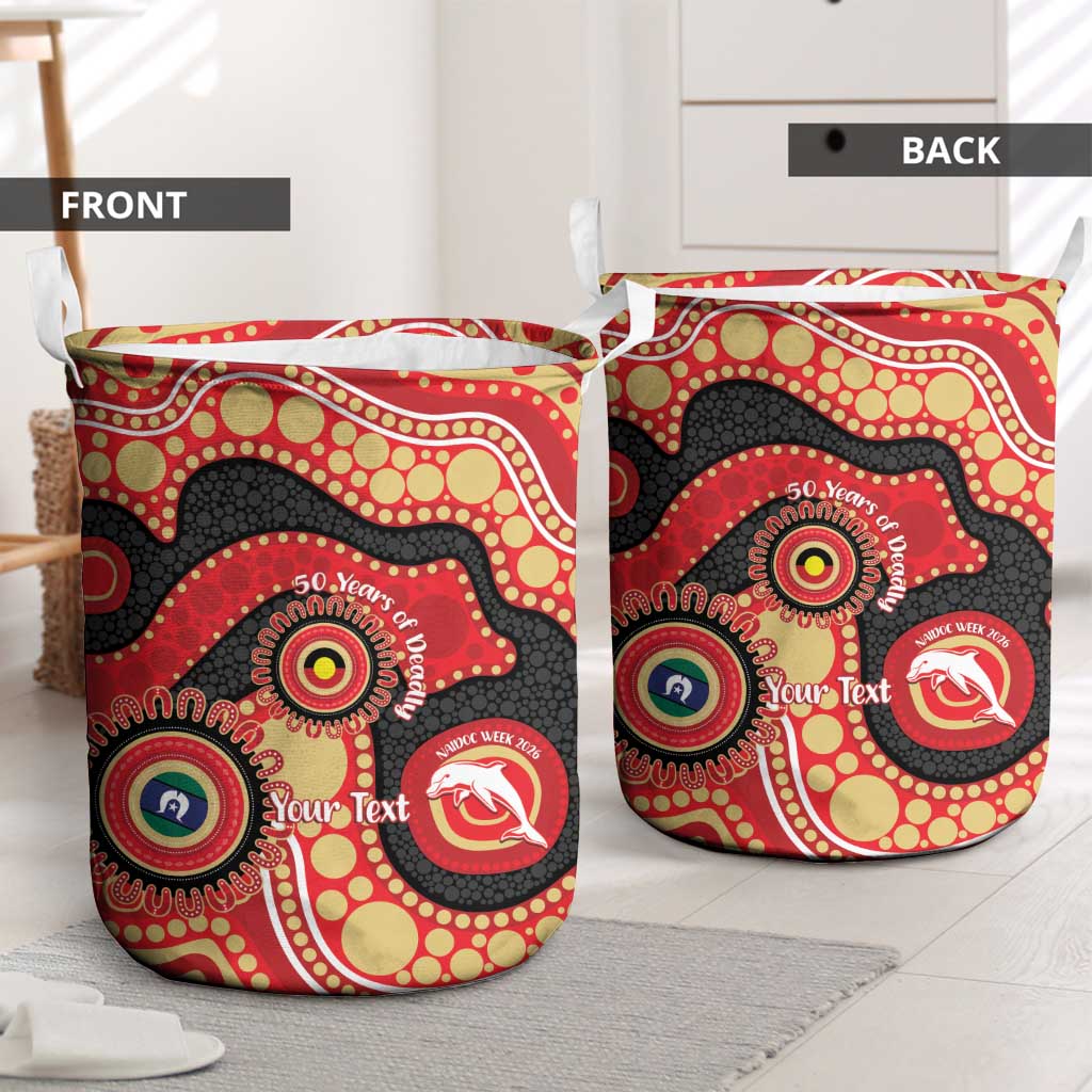 Dolphins NAIDOC Week 2026 Personalised Laundry Basket 50 Years of Deadly Aboriginal Art