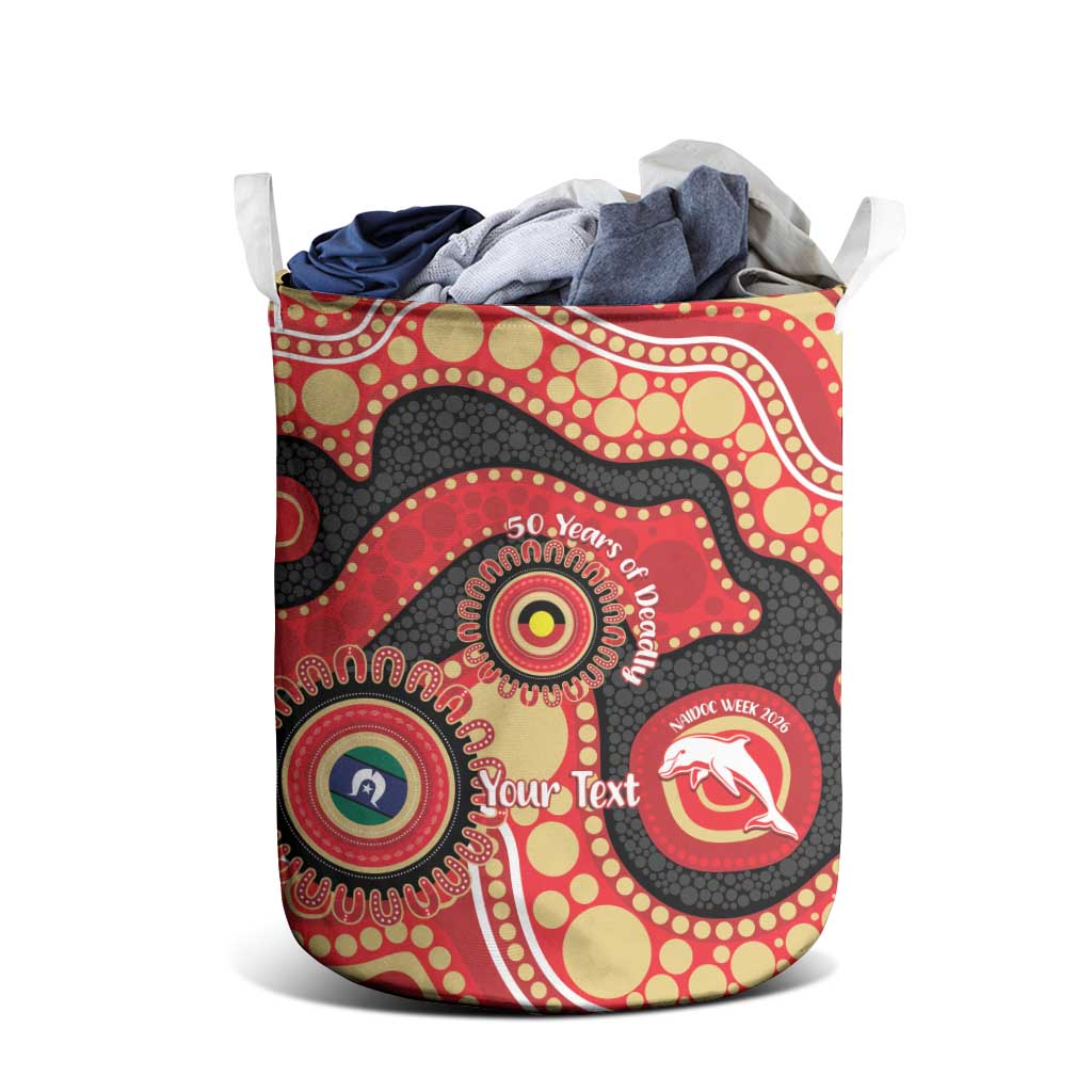 Dolphins NAIDOC Week 2026 Personalised Laundry Basket 50 Years of Deadly Aboriginal Art