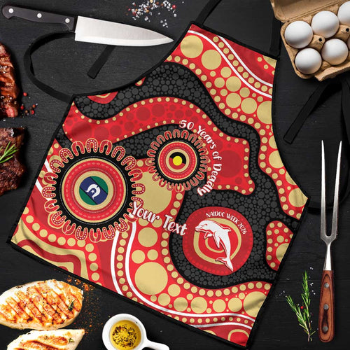 Dolphins NAIDOC Week 2026 Personalised Apron 50 Years of Deadly Aboriginal Art