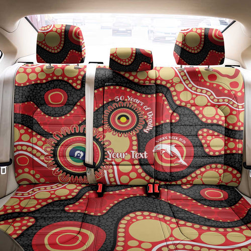 Dolphins NAIDOC Week 2026 Personalised Back Car Seat Cover 50 Years of Deadly Aboriginal Art