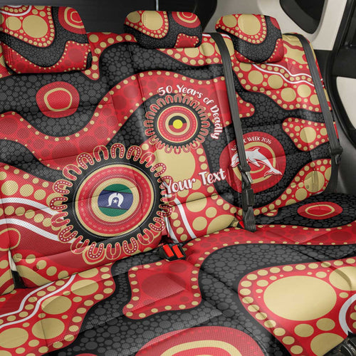 Dolphins NAIDOC Week 2026 Personalised Back Car Seat Cover 50 Years of Deadly Aboriginal Art
