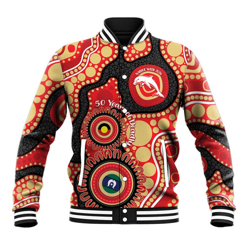 Dolphins NAIDOC Week 2026 Personalised Baseball Jacket 50 Years of Deadly Aboriginal Art