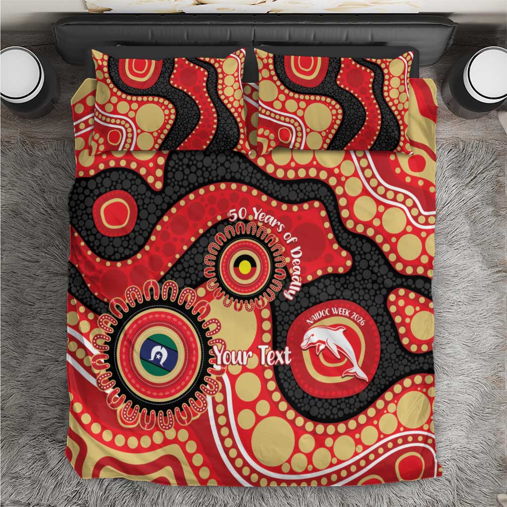 Dolphins NAIDOC Week 2026 Personalised Bedding Set 50 Years of Deadly Aboriginal Art
