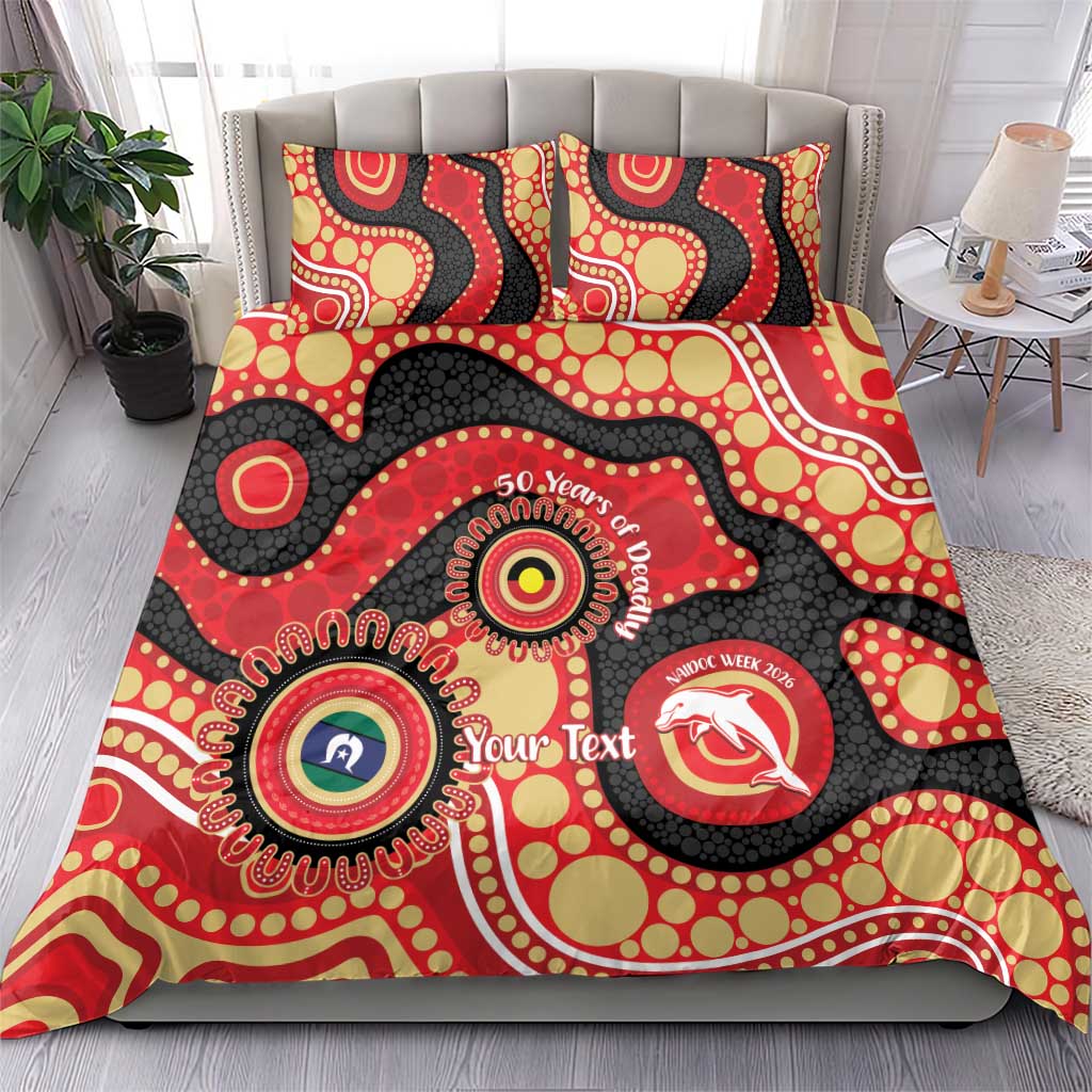 Dolphins NAIDOC Week 2026 Personalised Bedding Set 50 Years of Deadly Aboriginal Art